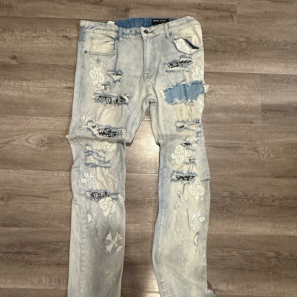 Distressed Light Blue Men's Jeans